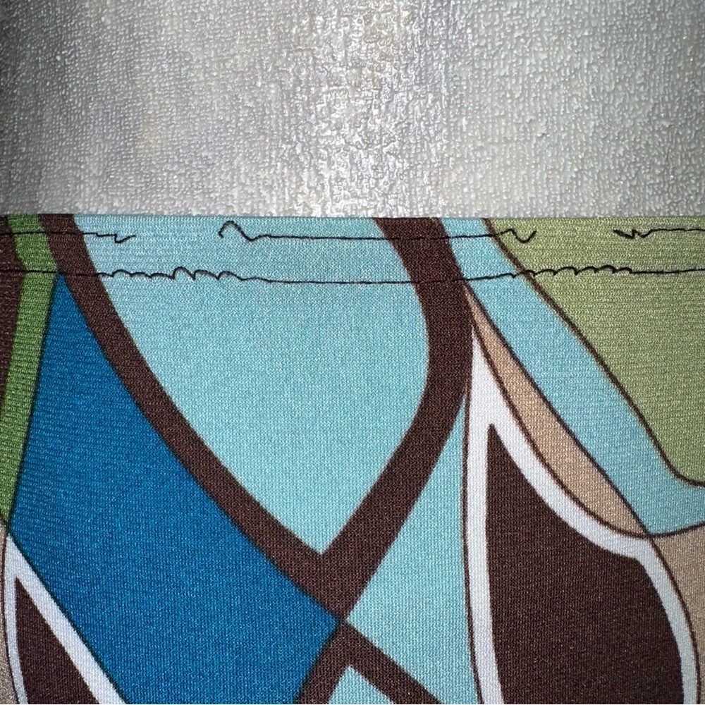 Vtg Y2K Abstract Stretch Halter Top & Mini Skirt Set - Picture 13 of 13